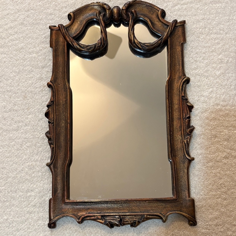 Home Decor Mirror Art Nouveau Style with Bow Design( EUC)